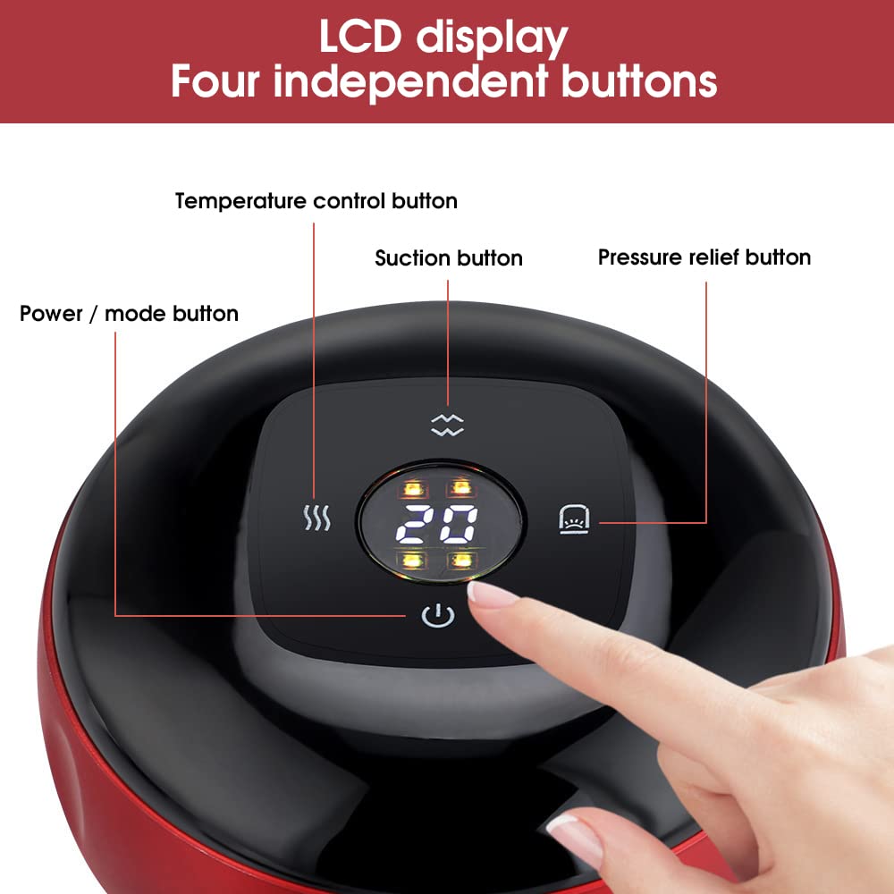 HANNEA 3 in 1 Cupping Set, Electric Cupping Therapy Set Gua Sha Massage Tool Cellulite Massager, Back Massager with Infrared Heat Rechargeable Vacuum Therapy Machine For Women HANNEA 3 in 1 Cupping Set, Electric Cupping Therapy Set Gua Sha Massage Tool Cellulite Massager, Back Massager with Infrared Heat Rechargeable Vacuum Therapy Machine For Women